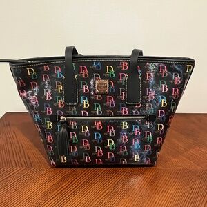 Dooney & Bourke DB75 Multi Charleston Shopper Tote - Black Black